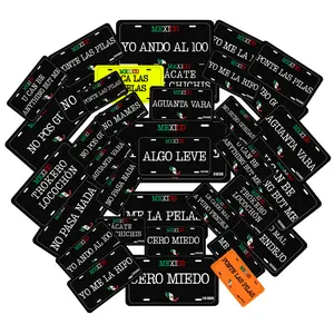 25 Funny Mexican License Plate Stickers Pack 20 Mini, 5 Large 6 INCHES Vinyl Decals for Cars Trucks Laptops Toolboxes Waterproof Die Cut