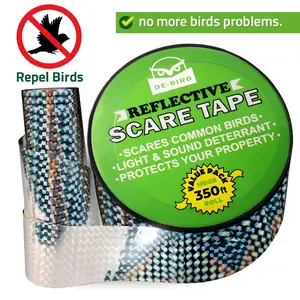 Dual-Sided Reflective Scare Tape Roll – Holographic High-Visibility Bird & Goose Repellent – No Adhesive, Easy Custom Cut & Tie Installation – Weather-Resistant Garden, Yard, Farm Protection – Multicolor Flashing Deterrent