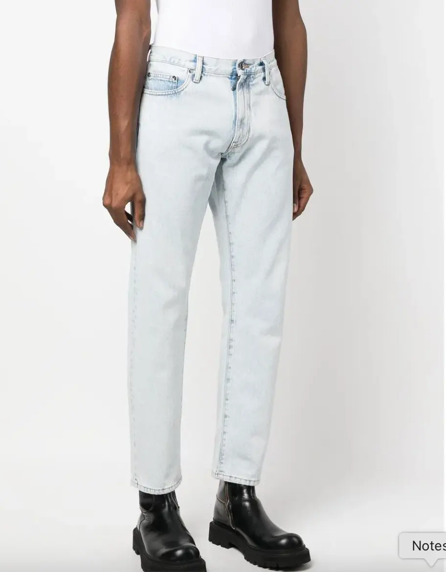 OFF WHITE SINGLE ARROW SLIM JEANS | BLEACH BLUE | 32 ITALIAN | MENS | NWT