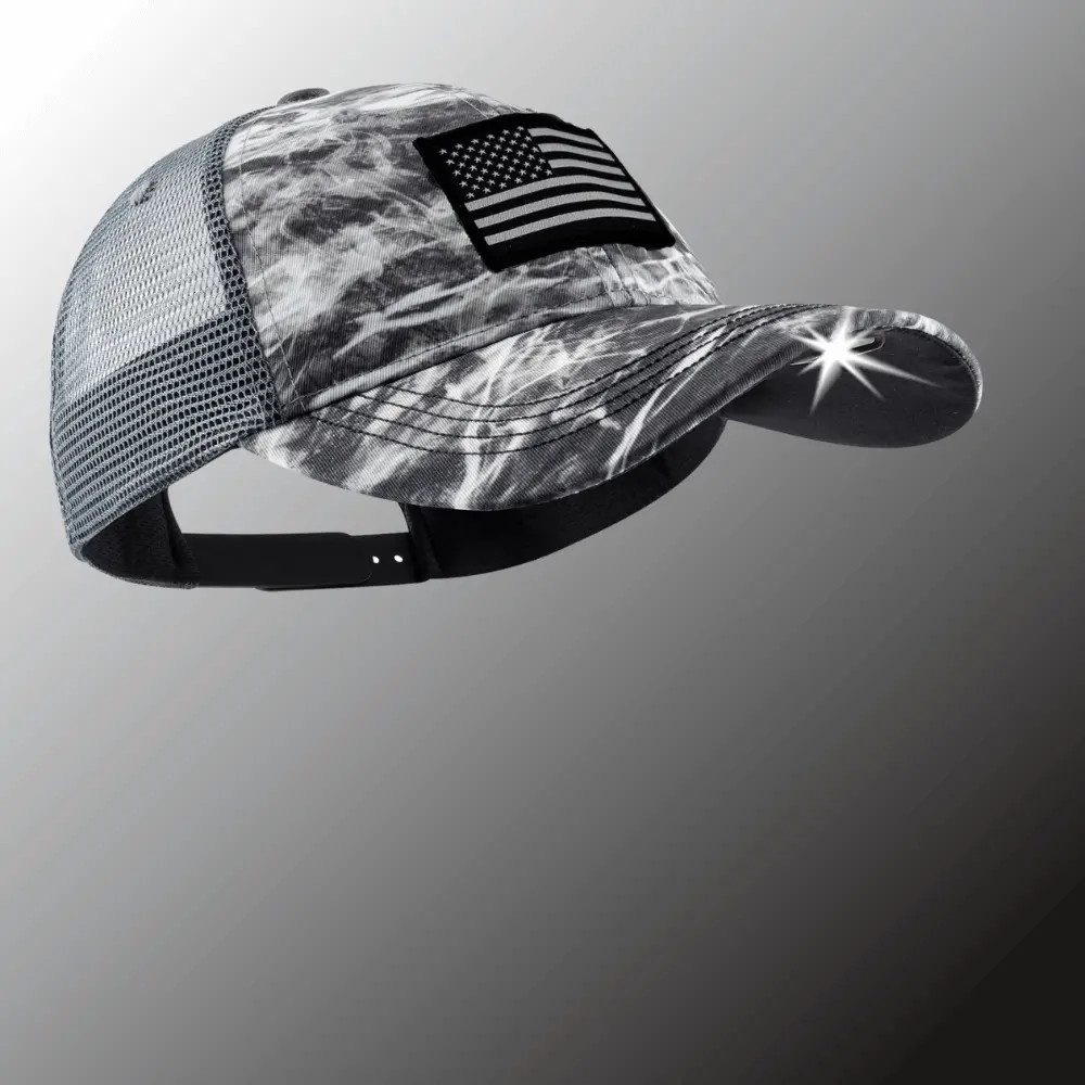Panther Vision POWERCAP Unisex Cotton LED Baseball Cap for Adults - Adjustable Snapback, Velcro Strap, 80 lm Sturdy Headlight, IPX4 Water Resistance, All Seasons Sports Outdoor/Beach Hat, Hands-Free for Cold Weather Hiking, Home Improvement