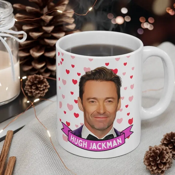 Hugh Jackman Cute  Gift, 11oz and 15oz Coffee/Tea , Hugh Jackman Ceramic Mug, Cool Funny Hugh Jackman  #298