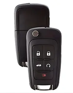 5 Buttons Remote Flip Key Compatible with Chevrolet Impala 2014 - 2017