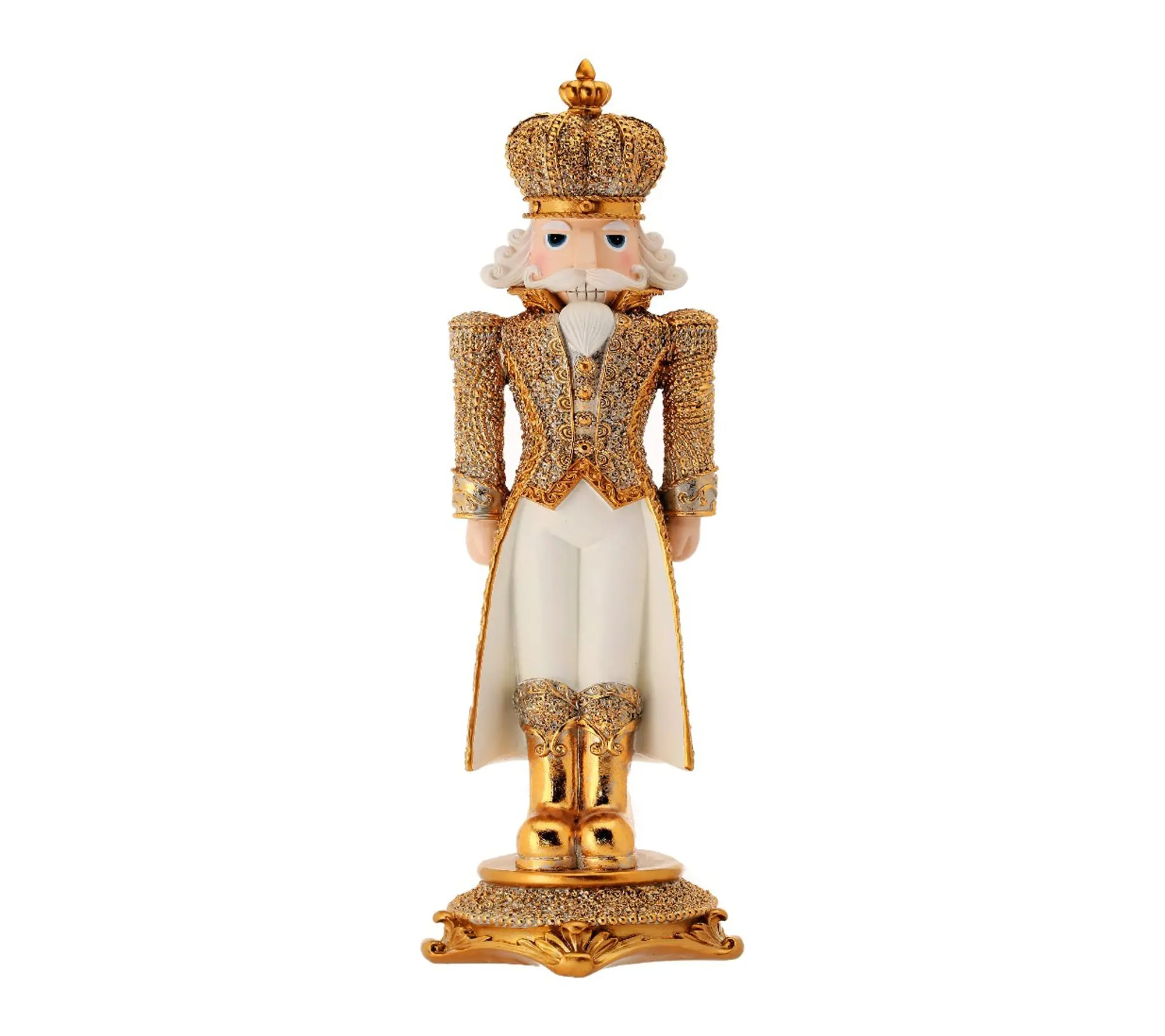 RC Home Decor-18" Opulent Gold Nutcracker with Faux-Diamond Ac