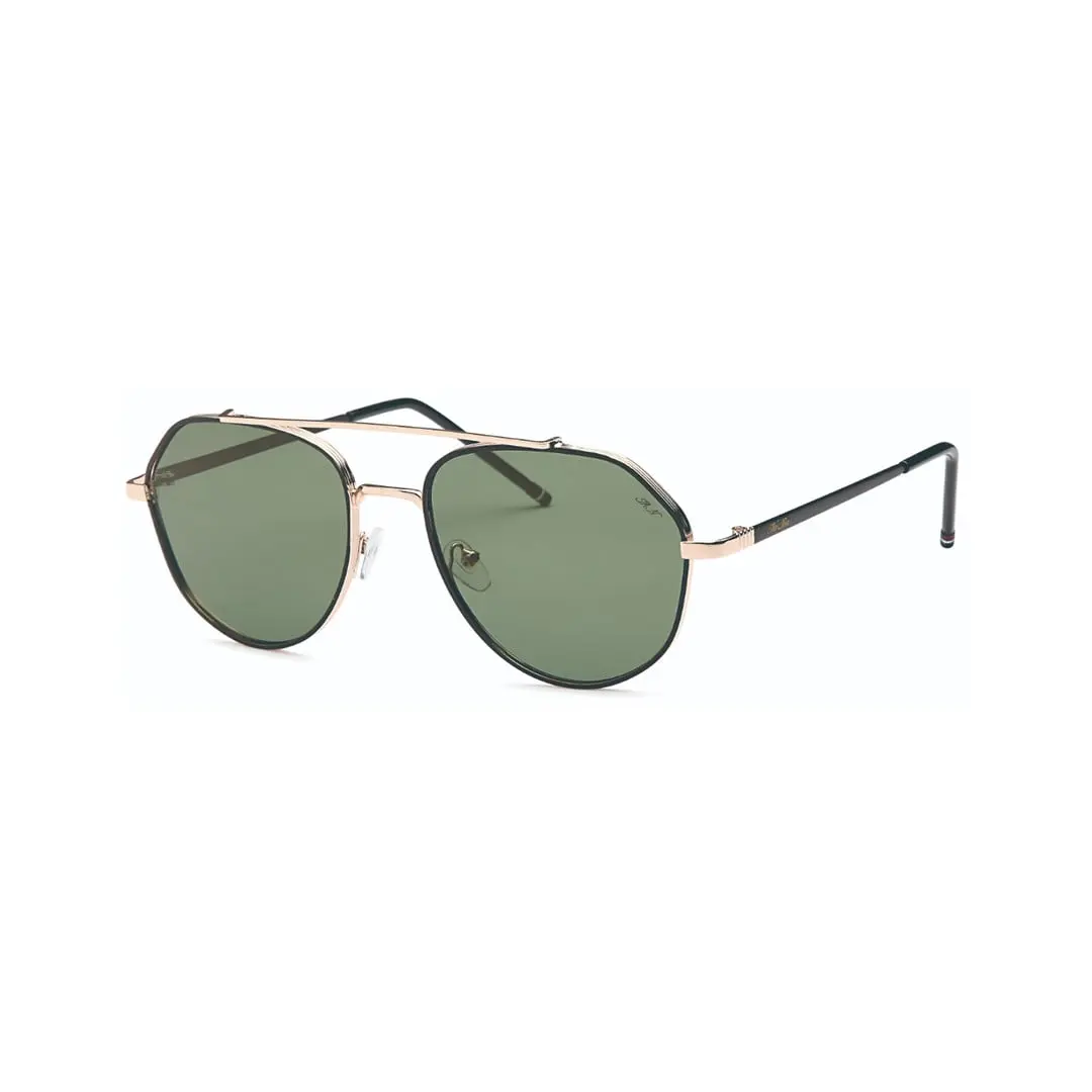 Teardrop Aviator Sunglasses with Designer Quality Retro Frame, Lightweight Green Polycarbonate Lenses with UV400 Protection, Fashion Teardrop Style, Retro Aviator