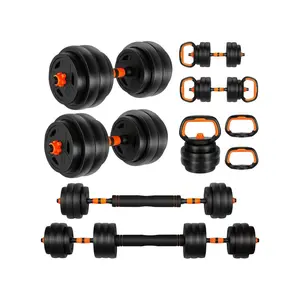 Adjustable Weight Dumbbell Set, 44/66/88LBs Free Weights Dumbbell Set, Use as Dumbbell, Barbell, Kettlebell and Push-up, Multi-functional Fitness Exercise Equipment for Home Gym