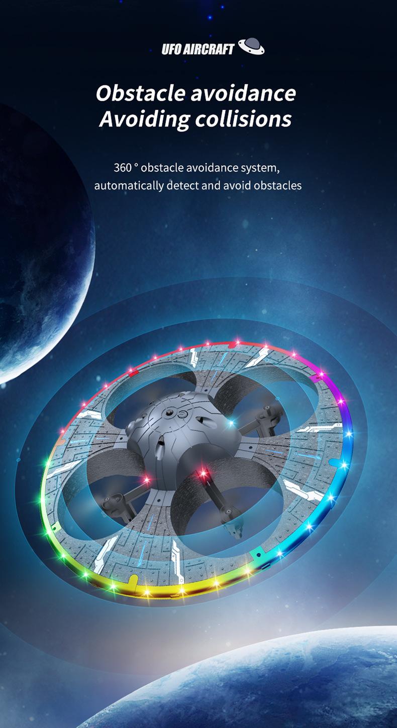 Foam UFO Drone – RC Aircraft with Colorful LED Lights, Auto Hover, 360° Stunt Flips, Toss-to-Fly Feature, Dual Battery Pack