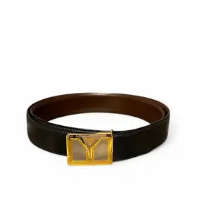 Pre-owned Yves Saint Laurent (YSL) Vintage Reversible “Y” Belt, Black & Brown