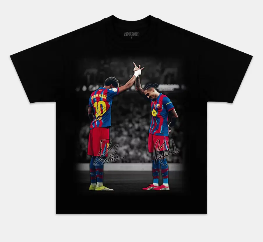 LAMINE YAMAL & RAPHINHA 2026 T-SHIRT, VINTAGE FOOTBALL GRAPHIC TEE, RETRO SOCCER FAN SHIRT, MATCH DAY STREETWEAR
