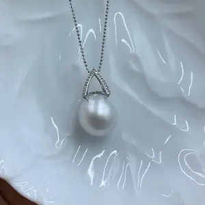 Australian White Pearl Silver Gray s925 setting 13.8mm