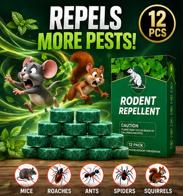 12 Pack Peppermint Oil Mouse Repellent, Fast Acting Eco Friendly Rodent Deterrent, Long Lasting Strong Scent Safely Repels Mice, Rats, Ants, Indoor & Outdoor Use, Safe All-in-One Pest Repeller