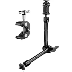 27.94cm Extendable Magic Arm Band Super Clamp, Adjustable Multi-Joint Flexible Arm for DSLR Camera, Durable Metal Mount for Vlogging and Video Shooting