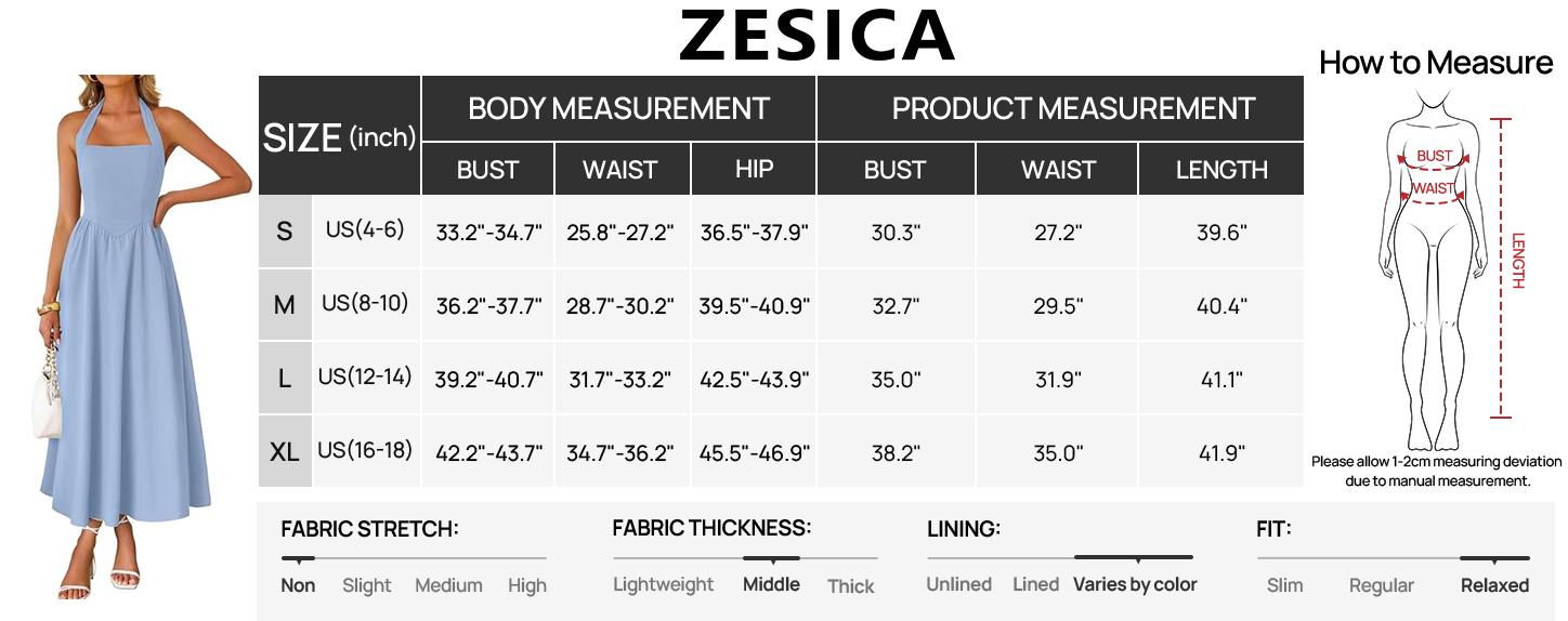 ZESICA Women's Summer Sleeveless Floral Midi Dresses 2026 Halter Neck Wedding Guest Cocktail Party Flowy A Line Long Dress