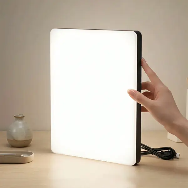 UEGOGO 10-in Square LED Fill Light - 360° Rotatable Gimbal, USB-Powered, 3 Color Temperatures Adjustable for Live Streaming, Selfies