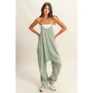 HYFVE Relaxed Fit Mineral Washed Overalls with Pockets