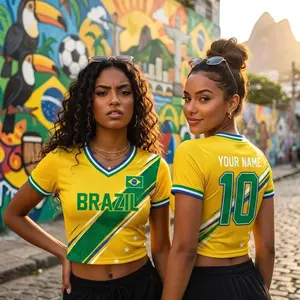 Custom Brazil Soccer Jersey, Personalized Brazil Football Shirt, 2026 Brazil Match Jersey, Custom Team Soccer Kit,Brazil Fan Gift,Sportswear