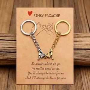 2pcs Promise Matching Keychain Set for Couples & Best Friends - Meaningful Gift for Him Her, Bestie, or Long Distance Partner, Matching Keychains for Couples Wife Husband Birthday Gifts