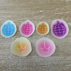 Afterglow effect temporary tattoo crown disco ball