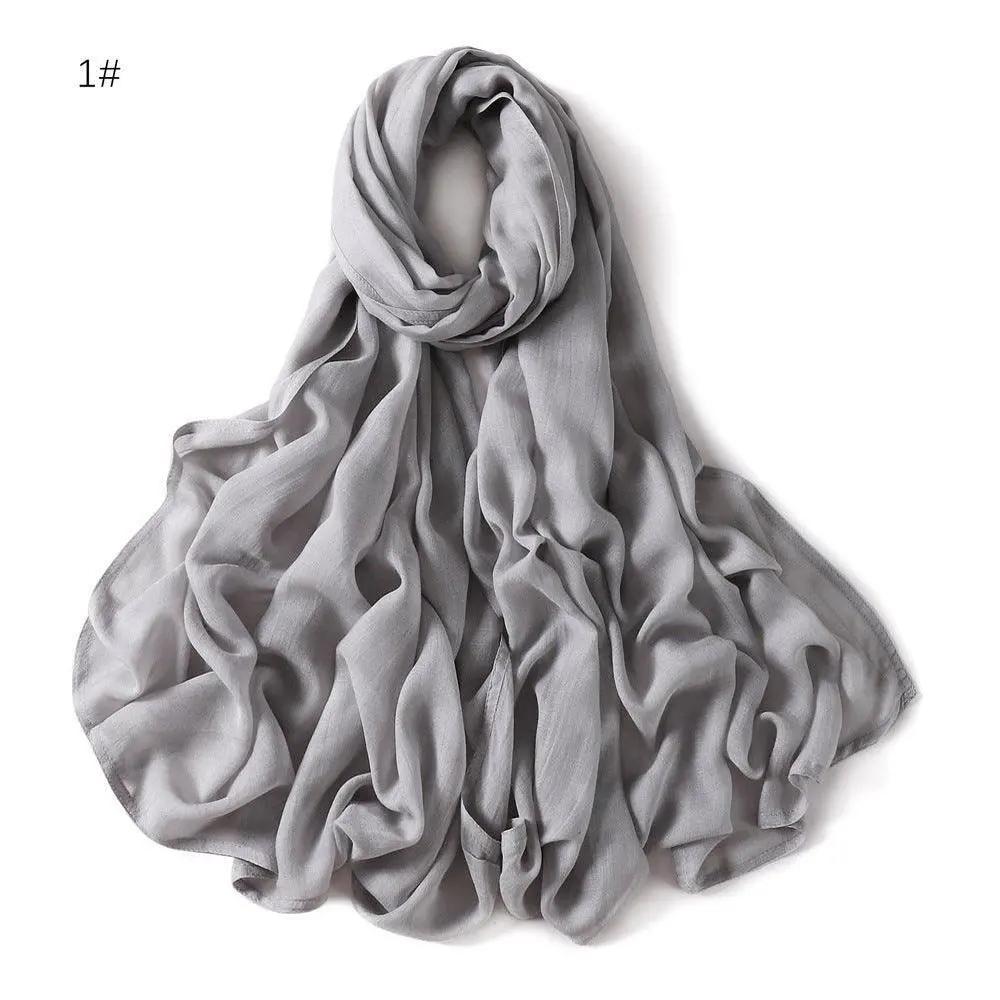 Women's elegant plain color scarf Multicolor (black, brown, white, pink)Lightweight Breathable Muslim Hijab Scarf, Fashionable Plain Woven Fabric, All-Season Casual Elegant Multifunctional ShawlSuitable for pairing abaya with long robes