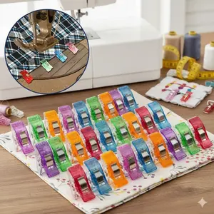 Multi-Purpose Non-Slip Sewing Clips | Washable Reusable DIY Fabric Clips, Creative Knitting & Crochet Holders, Anti-Slip Yarn Grippers, Essential Craft Tools, Multiple Colors
