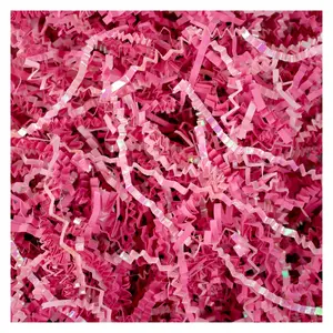 MAGICWATER SUPPLY Iridescent Diamond Strawberry Crinkle Cut Paper for Gift Baskets - Perfect Shredded Paper Filler for Bridesmaid Gifts, Christmas Stuffers & More - Eco-Friendly & Recyclable