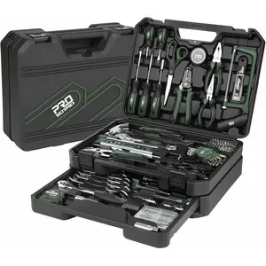 269-Piece Tool Set, Complete Tool Kit for Home, Auto and Mechanics Repair, Hand Tool Box with Drawer for Men & (Green)