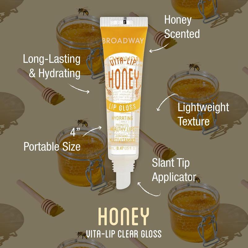 Ruby Kisses Broadway Vita-Lip Clear Lip Gloss (10 Pack), Hydrating & Soothing Formula with Vitamin, High-Shine Non-Sticky Lip Balm with Mint, Rosehip, Coconut, Mango, Argan, Honey, Shea, Cherry, Peach, and Vitamin E