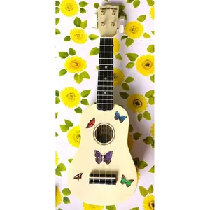 Rozanna's Butterfly Dream Ukulele | Hand Applied Artwork & Crystal Details