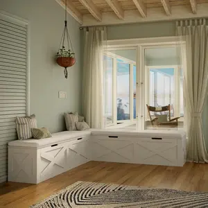 62.6" L-Shape Modern Storage Bench with Cushion, Hidden Storage, Comfortable & Easy to Assemble, Ideal for Dining Room, Kitchen, Entryway