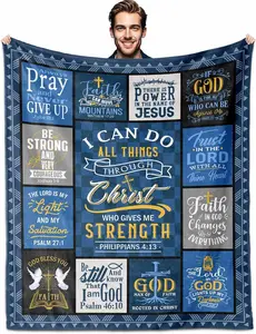 Christian Gifts for Men, Religious Gifts for Men Faith, Mens Christian Gift Blanket 60"X50", Spiritual Gifts for Men, Religious Inspirational Gifts for Men, Baptism Gifts for Men