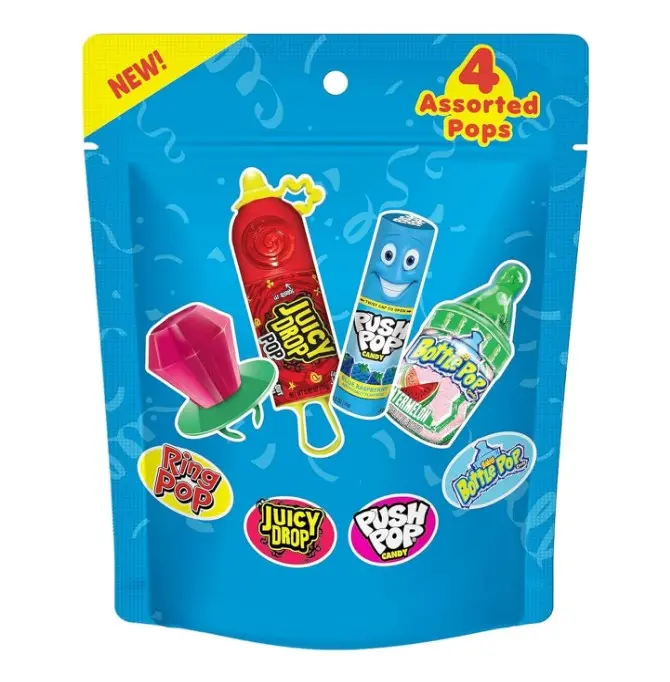 Assorted Candy Variety Pack 4 Count Lollipops - Ring Pop Push Pop