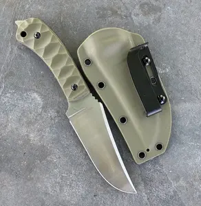 20cm Fixed Blade Pocket Knife D2 Steel Full Tang Kydex Sheath Nylon Fiber Handle