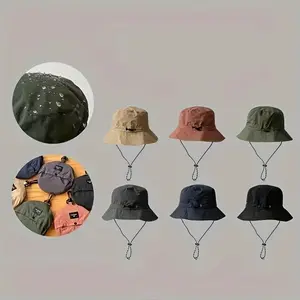 Lightweight Breathable Drawstring Bucket Hats in Various Colors Suitable for All-Season Outdoor Adventure Hiking Accessories Foldable Hats Lightweight and Durable Unisex