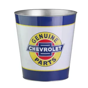 Genuine Chevrolet Parts Decorative Metal Trash Bin Waste Basket