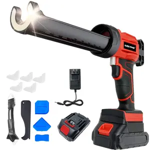 Crdless Caulking Gun, 21V Electric Caulking Gun Battery, 4 Adjustable Speed Drip-Free Adhesive Caulking Gun Kits, 10oz/300mlCaulking Tools High Torque