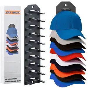 Baseball Cap Organizer - Wall Hanging Organizer for Hats, Holds Up to 10 Hats, Suitable for Door, Bedroom, Closet, Multicolor Decor