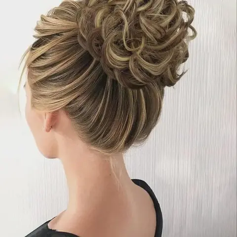 Women's Elegant Minimalist Hair Ties with Fluffy Synthetic Hair Bun, Novelty Trendy Elastic Synthetic Hair Buns, Chic All-match Polyester Hair Accessories for Hairstyle Decor
