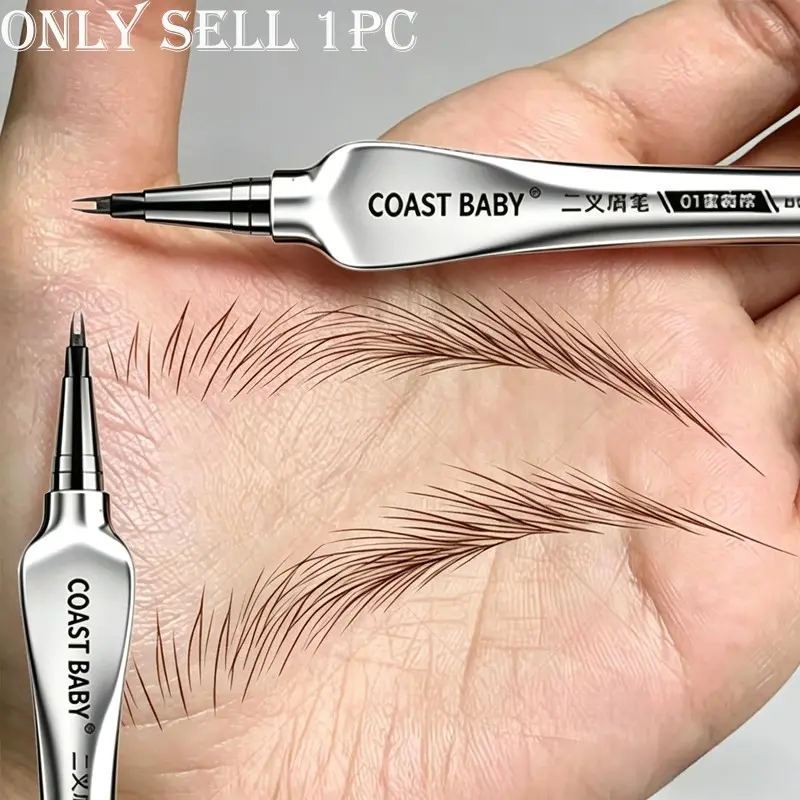 2-Prong Liquid Eyebrow Pen Cosmetic Eyebrow Makeup Products Eyebrow Pencil Soft Natural Smooth Hair-Like Strokes Refine Brow Contour Versatile for Daily Makeup