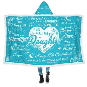 Personalized Wearable Blanket Hoodie for Daughters, Cozy Sherpa Material Gift for Christmas & Birthdays, Perfect Present From Mom