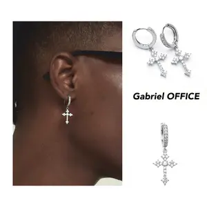 GAB  High Quality Cross Dangly 5A+CZ Earrings, Personalized porata Stud Earrings For Men and Women Fathersdaygift Jewelry