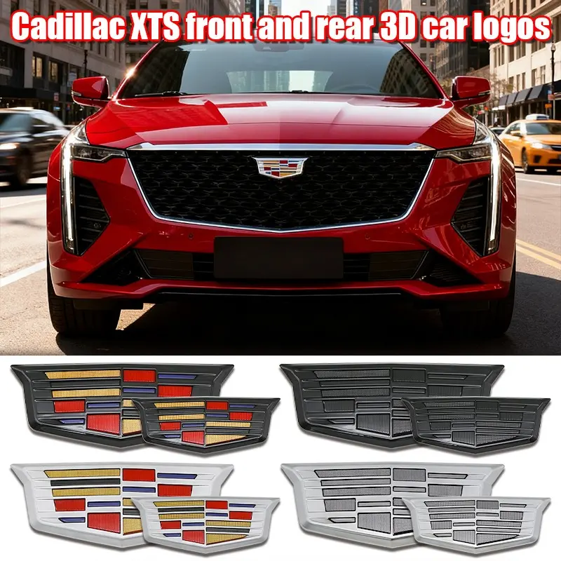 Cadillac Car Front Rear Emblem Hood Decoration, Scratch-Resistant Durable Replacement Badge for Atsl/xts Models, Exterior Modification Accessories, Vehicle Exterior Decoration, Car Decorations