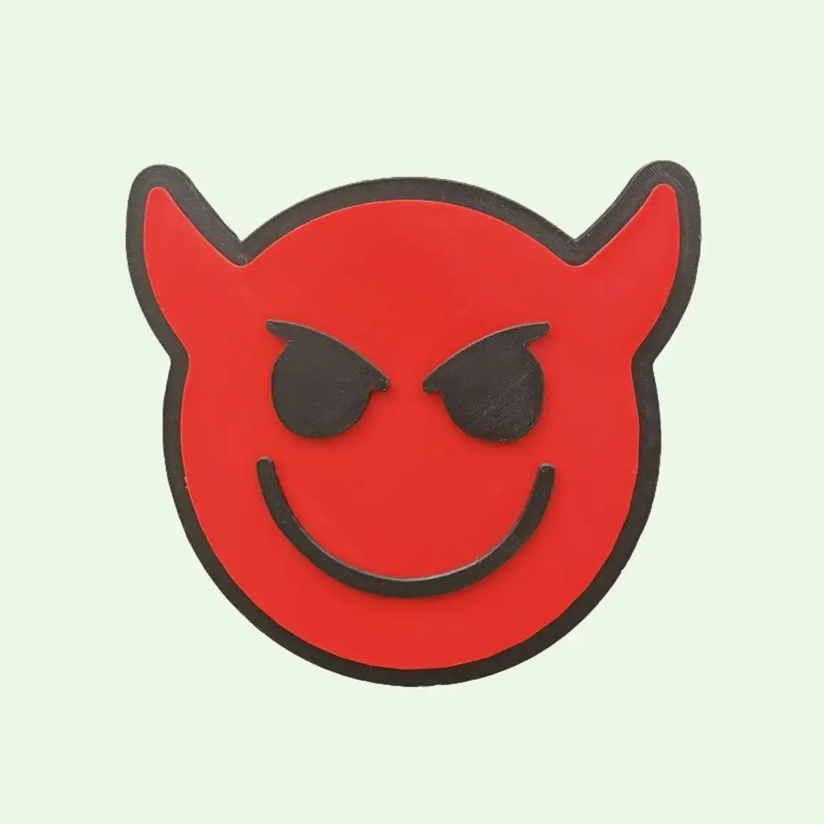 3d Printed Demon Devil Face Emoji Sticker - Red Devil Design for Decor ...