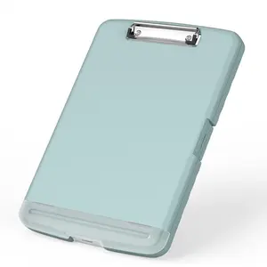 Plastic Clipboard with Storage, 8.5 x 11 High Capacity Folio Nursing Case with Pen Holder, 14.2 x 9.6 x 1.2″ Side-Opening Folder for Classroom Teacher, Smooth Writing, Dark Green