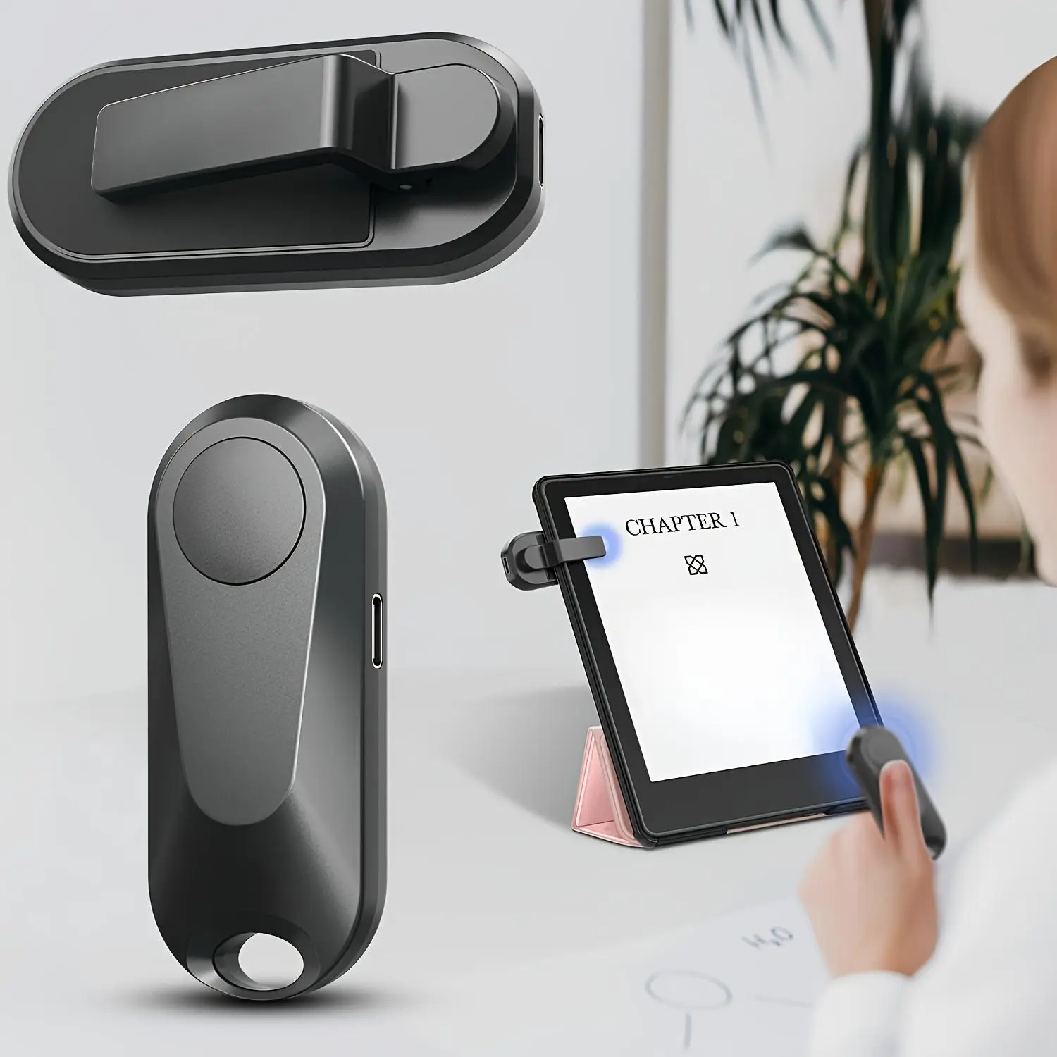 Wireless Page Turner for Kindle Paperwhite Kobo E-readers for Summer Gift, Wireless Page Turner Device Compatible with 15 Pro Max/13 iPad Air 13 Inch/