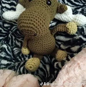 Manny Moose Crocheted Stuffed Animal with Poli Fiber Fill, Soft Red Heart Yarn, Unique Design, Perfect Gift for Stuffed Animal Lovers