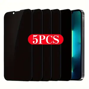 5pcs Privacy Glass Protector: Don't Let Prying Eyes Spy on Your iPhone - Protect Your Privacy Today! Smartphone