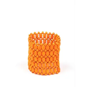 Way Down In Kokomo Orange Bracelet - Orange Beads, Round Design, Simple and Elegant Style