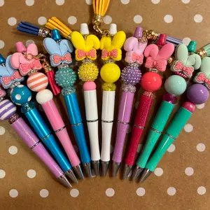 Cute colorfully custom made bunny ear beaded pens. Per individual pen. focal pen