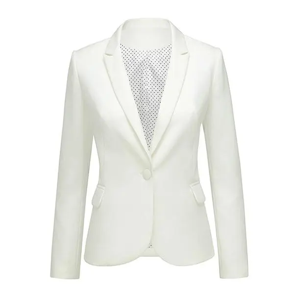 luvamia Women's Fitted Button Front Blazer, Boyfriend Style Jacket, Ready to Wear Long Sleeve Office Workwear with Pockets, Basic