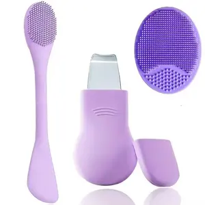 Facial Skincare Tool Set, Silicone Exfoliating Brush, Deep Cleansing Face Scraper, Blackhead Remover, Pore Cleaning Tools for Men and Women