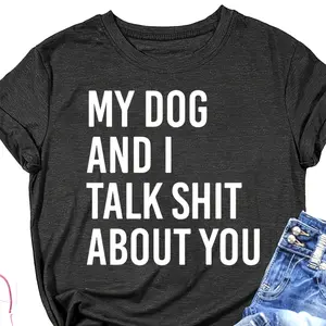 White vinyl heat transfer sticker "I Talk to My Dog about You" - DIY heat press design for T-shirts, jeans and accessories, easy to use and durable washable material